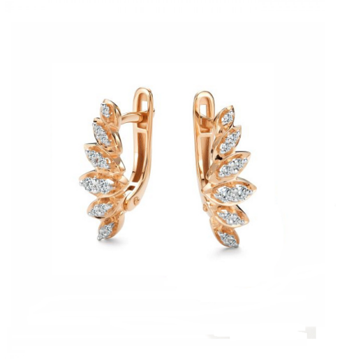Серьги из золота 585 пробы с бриллиантом