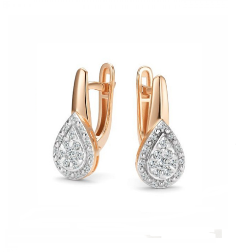 Серьги из золота 585 пробы с бриллиантом