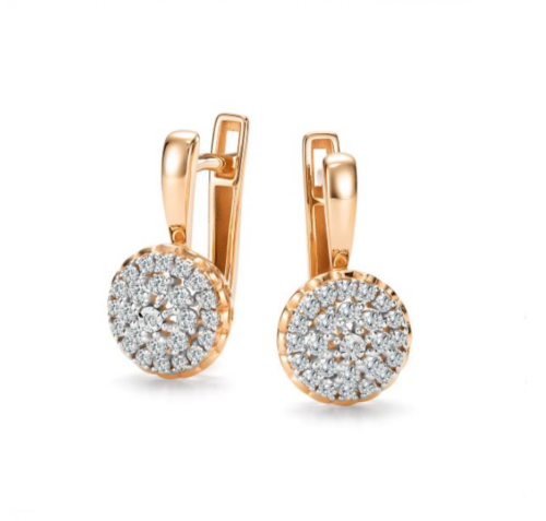 Серьги из золота 585 пробы с бриллиантом