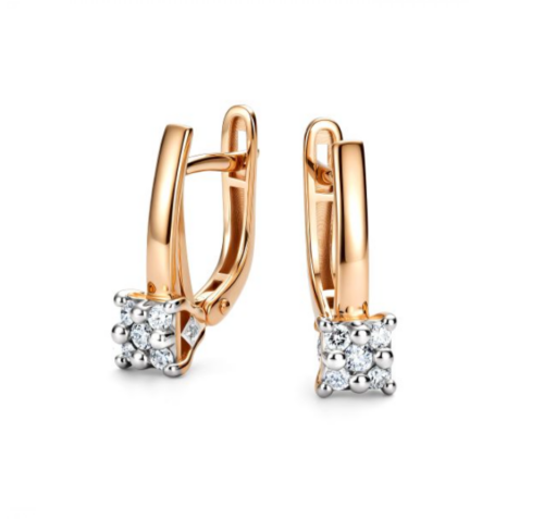 Серьги из золота 585 пробы с бриллиантом