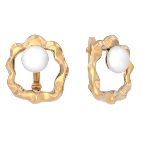 Серьги из золота 585 пробы с жемчугом