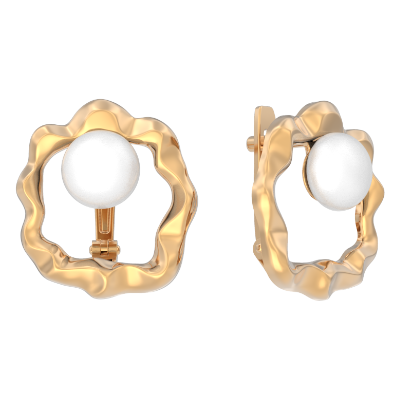 Серьги из золота 585 пробы с жемчугом