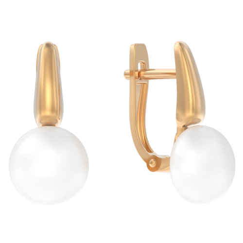 Серьги из золота 585 пробы с жемчугом
