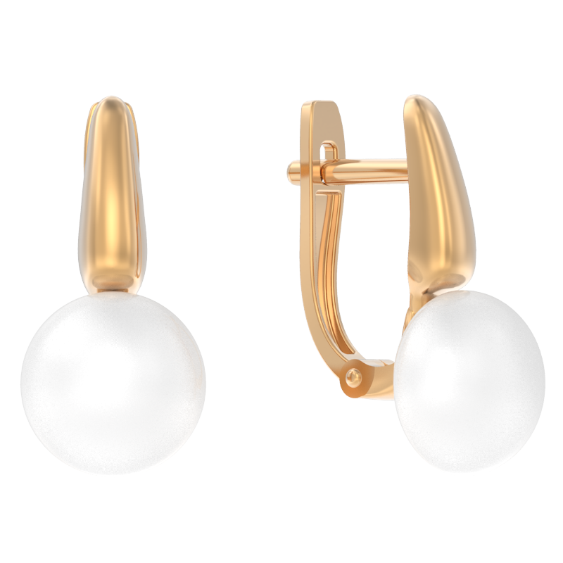 Серьги из золота 585 пробы с жемчугом