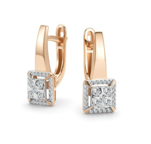Серьги из золота 585 пробы с бриллиантом