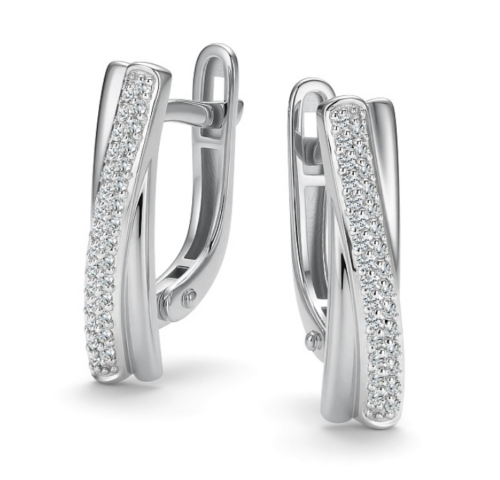 Серьги из золота 585 пробы с бриллиантом