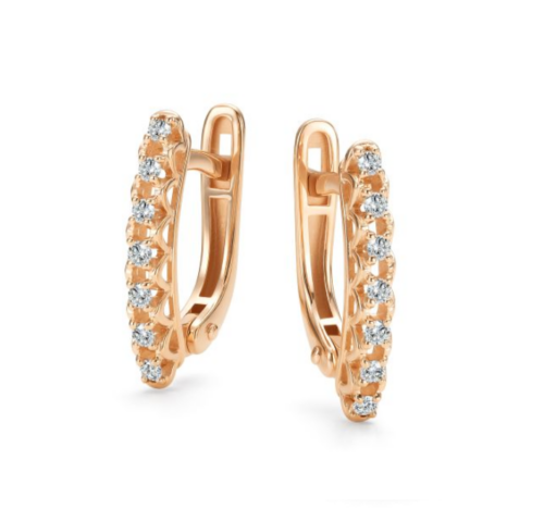 Серьги из золота 585 пробы с бриллиантом