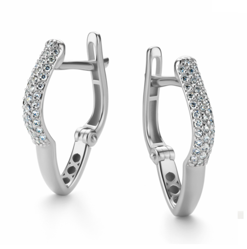 Серьги из золота 585 пробы с бриллиантом