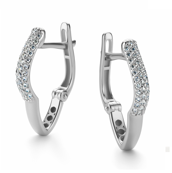 Серьги из золота 585 пробы с бриллиантом