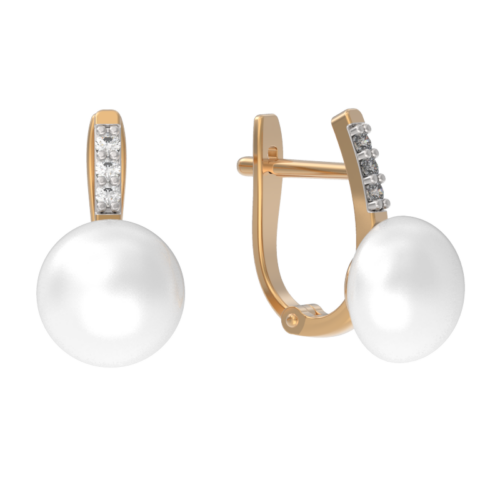 Серьги из золота 585 пробы с жемчугом