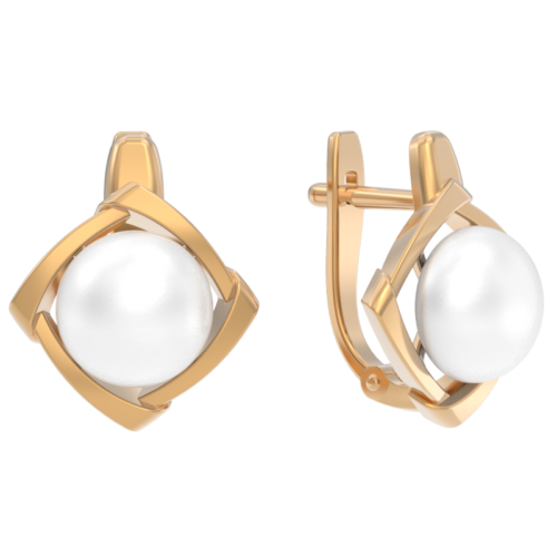 Серьги из золота 585 пробы с жемчугом