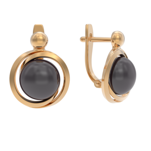 Серьги из золота 585 пробы с жемчугом