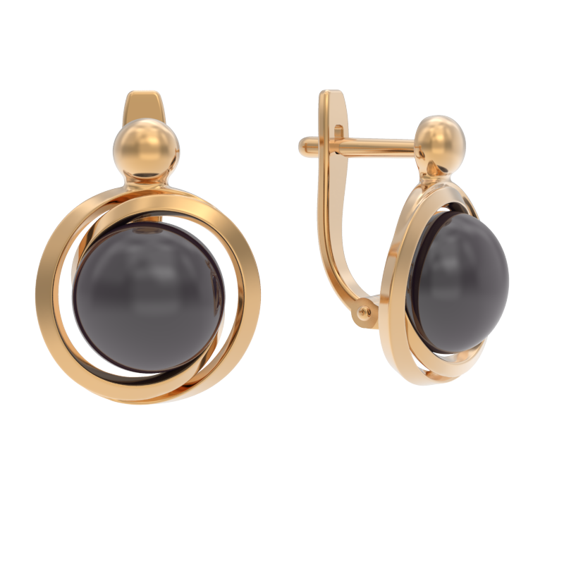 Серьги из золота 585 пробы с жемчугом