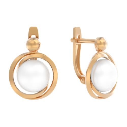 Серьги из золота 585 пробы с жемчугом