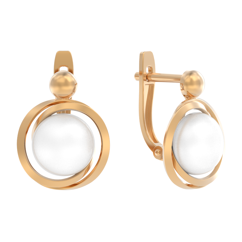 Серьги из золота 585 пробы с жемчугом