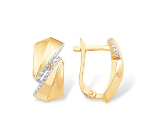 Серьги из золота 585 пробы с фианитом