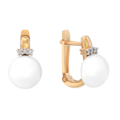 Серьги из золота 585 пробы с жемчугом