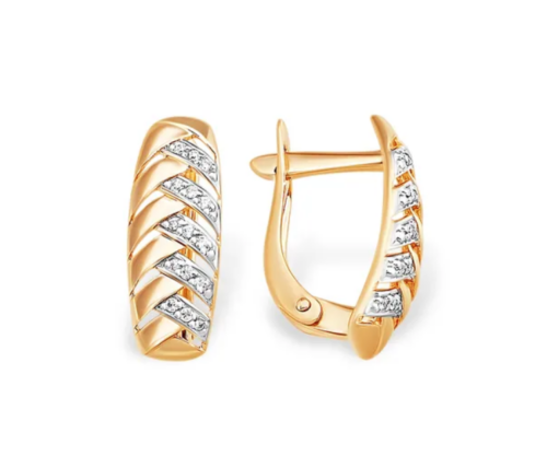 Серьги из золота 585 пробы с фианитом